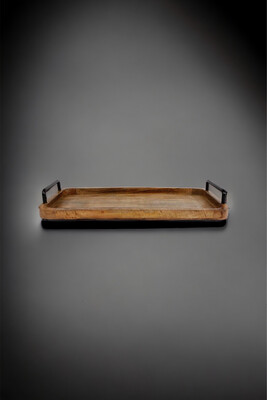 Dienblad handvat naturel hout