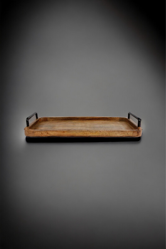 Dienblad handvat naturel hout