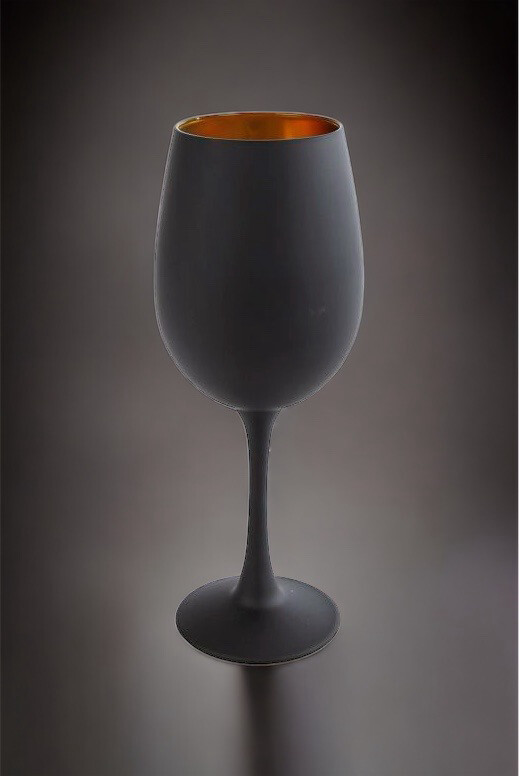 TLH Wijnglas zwart/goud