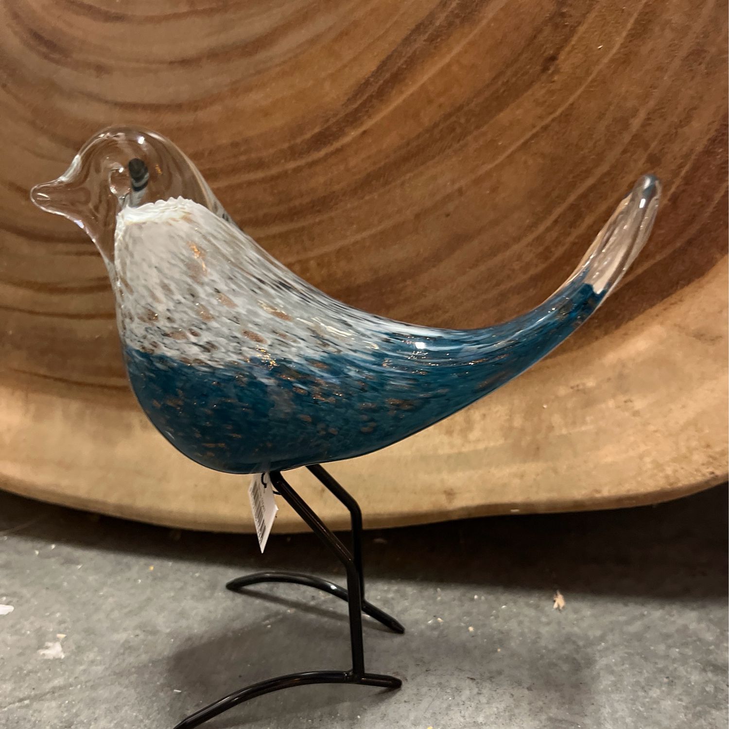 Vogel glas blauw