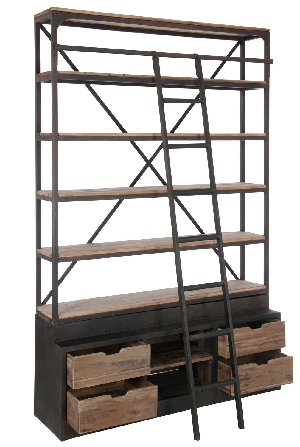 Wandrek met ladder - landelijke stijl