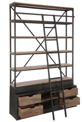 Wandrek met ladder - landelijke stijl