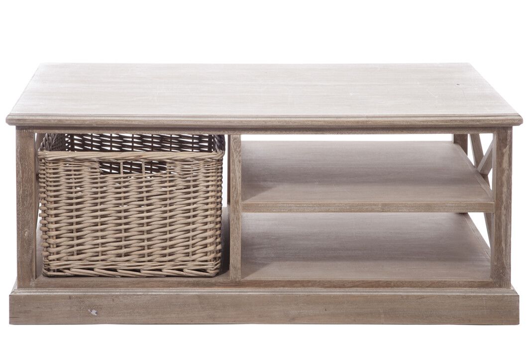 Salontafel met mand - landelijke stijl
