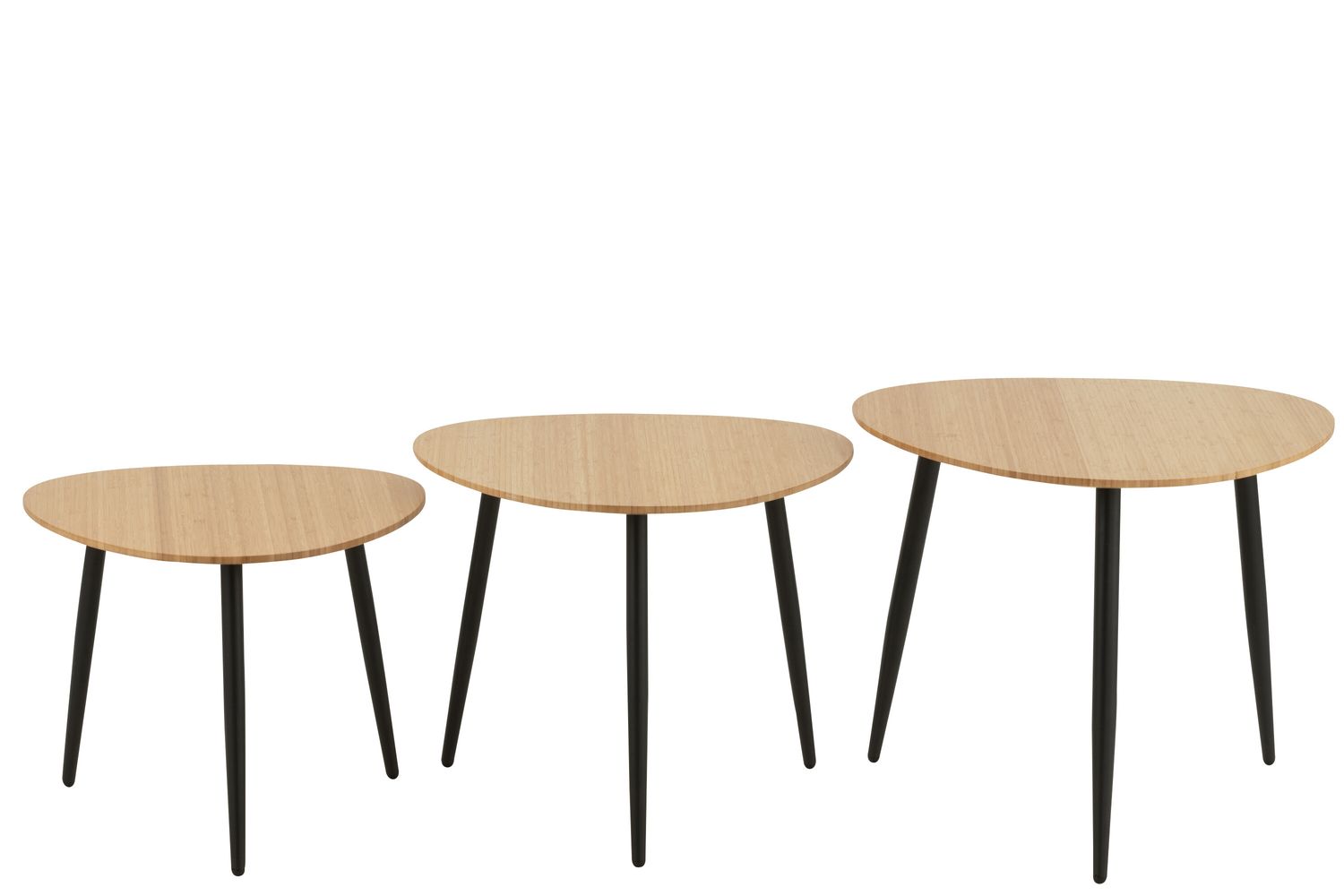 Set/3 bijzettafels in bamboo
