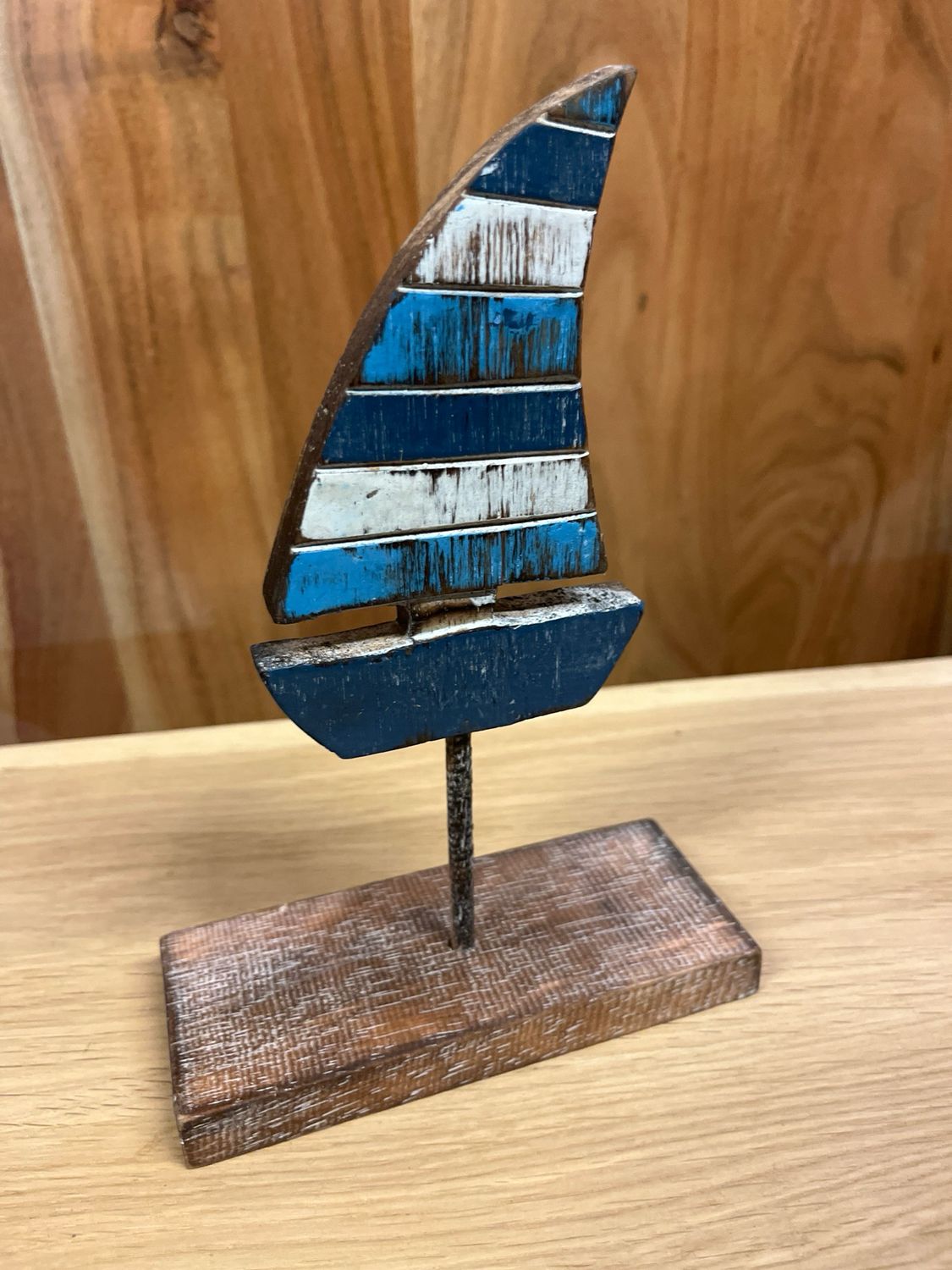 Ornament boot blauw/wit