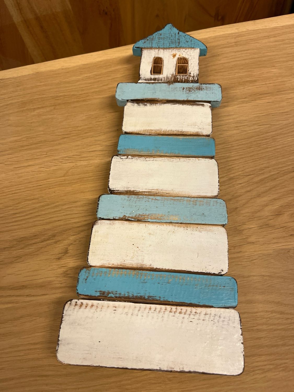 Hanger vuurtoren turquoise/wit