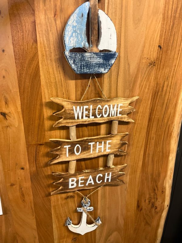 Tekstbord welcome boot/anker