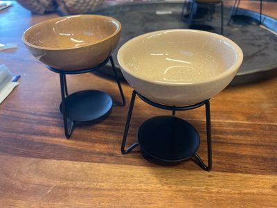 Brandertje rond op metaal