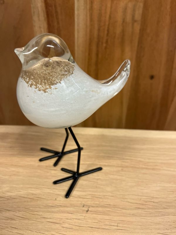  Vogel wit glas op voet