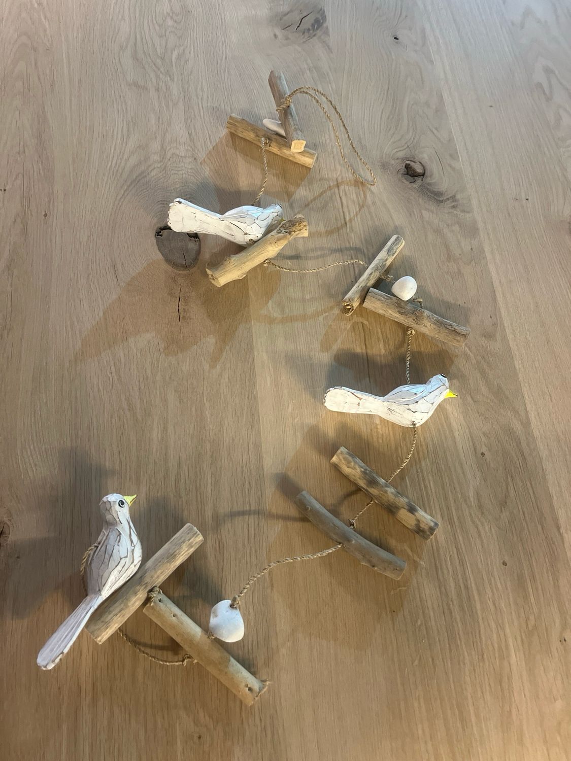 Guirlande 3 vogels hout
