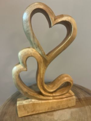 Sculptuur 2 harten hout
