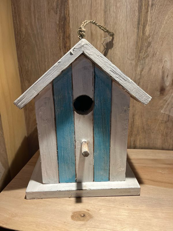 Vogelhuis wit-blauw