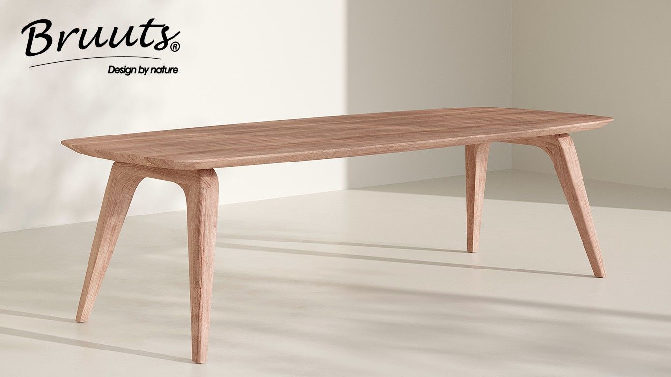 Eettafel acacia DEENS OVAAL met verjongde rand - matte lak Eettafel acacia DEENS OVAAL met verjongde rand - matte lak