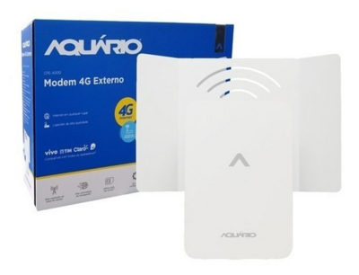 Antena Aquário Moden Externo 4G,
700/850/900/1800/1900/2100/2600 MHz,
puerto RJ45,conector TNC hembra