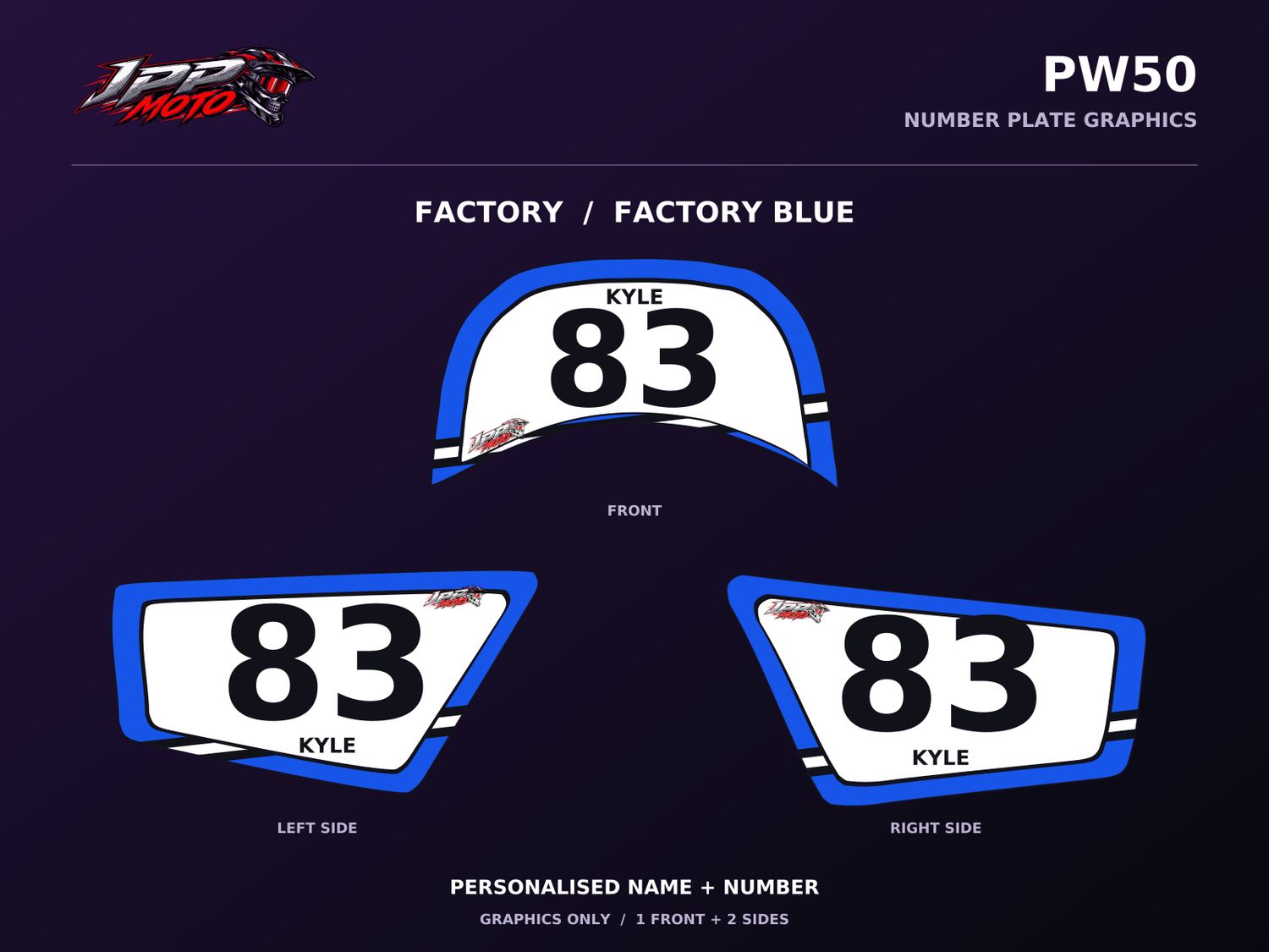 PW50 Factory Number Plate Kit PW50 Factory Number Plate Kit