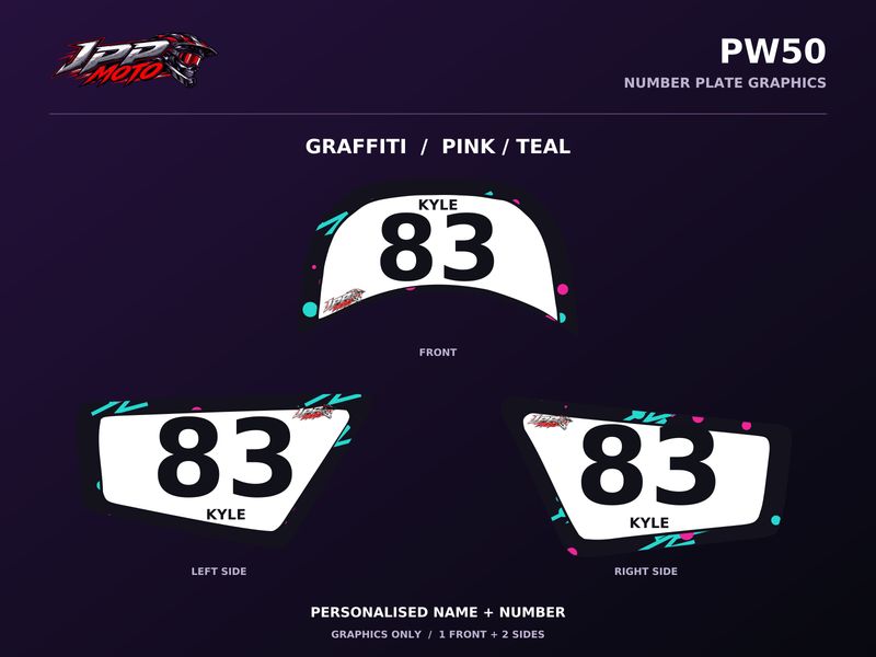PW50 Graffiti Number Plate Kit