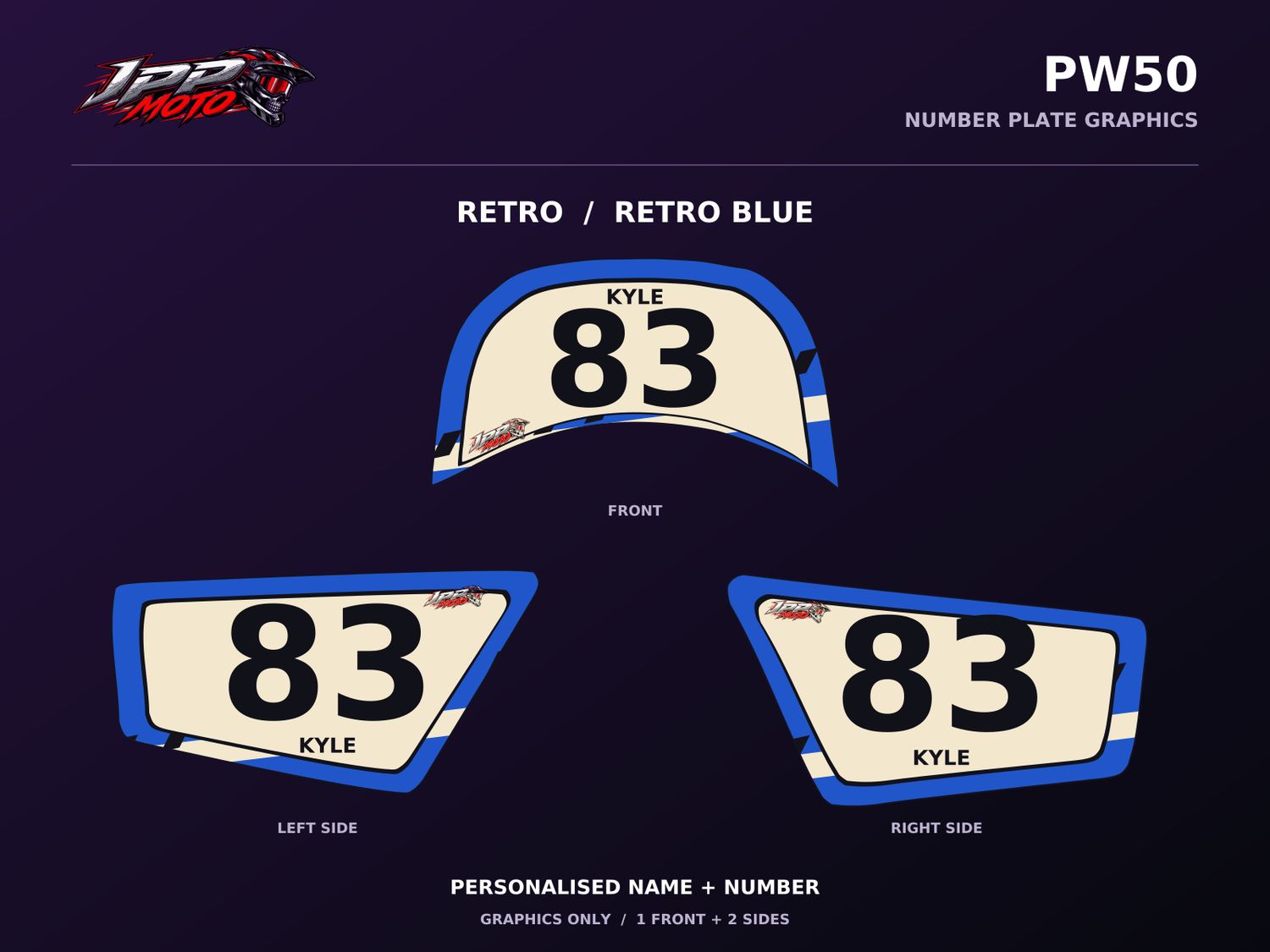 PW50 Retro Number Plate Kit PW50 Retro Number Plate Kit