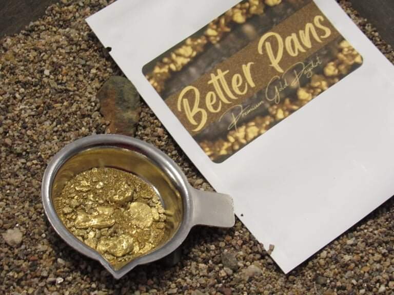 Better Pans "Across America" gold paydirt .5 gram gold minimum