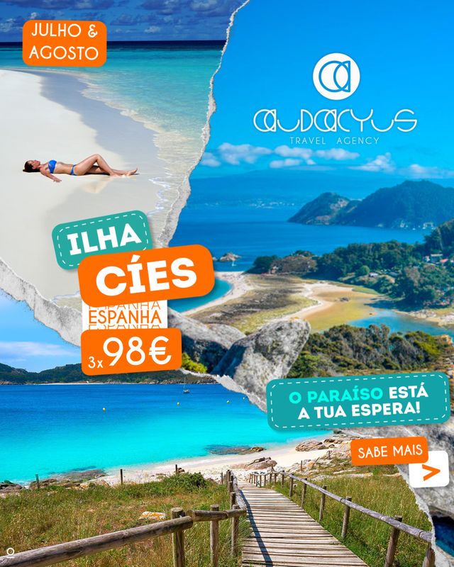 Acampamento Ilha Cíes | 22 a 24 de AGO | 3x de 98€