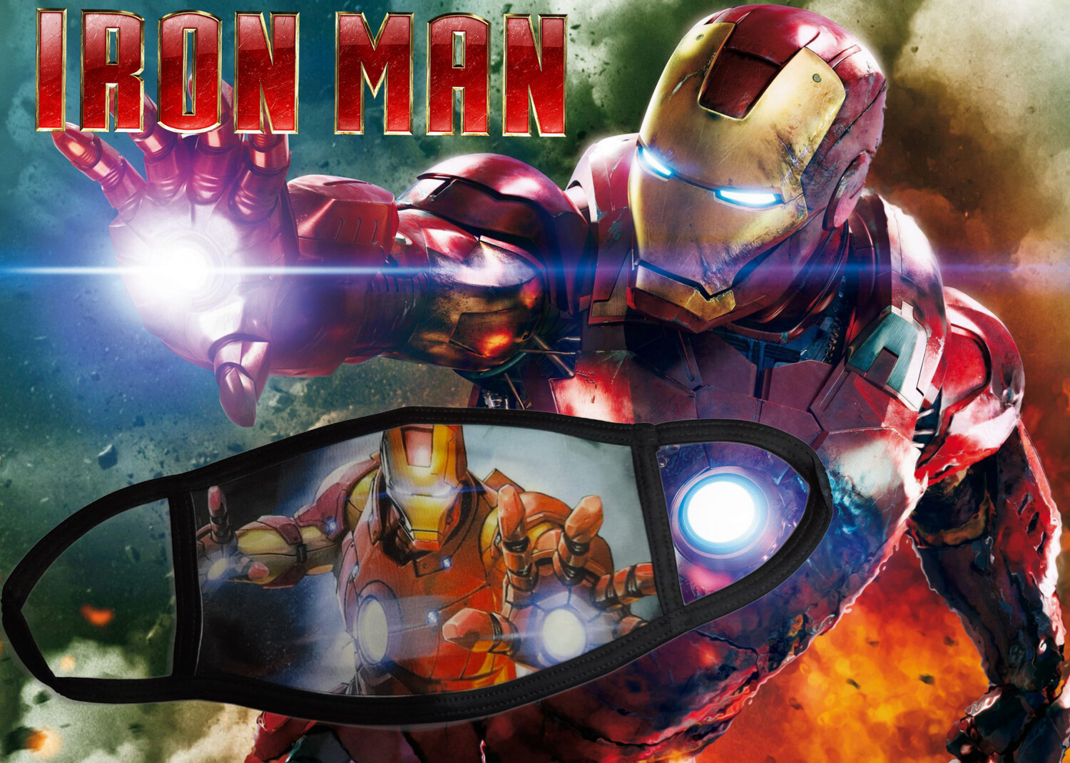 Mascarilla Iron Man con FIltro PM 2.5