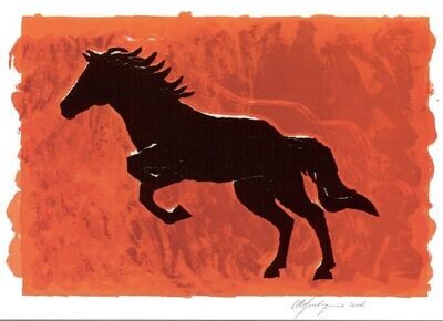 Pferd vor Feuerwand von Otto Spalinger