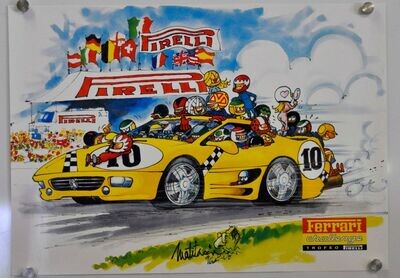 Plakat/ Vignette Matitaccia Ferrari Pirelli Challenge 1996