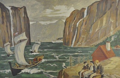 Schulwandbild nr. 63, Fjord von Paul Röthlisberger 1949