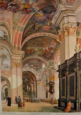 Schulwandbild Nr. 28 Barock (Stiftskirche Einsiedeln) Albert Schenker 1940