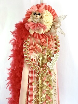 CORAL & GOLD Senior Homecoming Mum - IVORY, champagne- Custom CORAL & GOLD Senior Homecoming Mum - IVORY, champagne- Custom