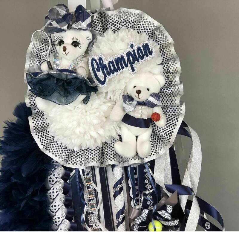 DOUBLE/DOUBLE Deluxe Homecoming Mum -School Colors OR SENIOR - Custom DOUBLE/DOUBLE Deluxe Homecoming Mum -School Colors OR SENIOR - Custom