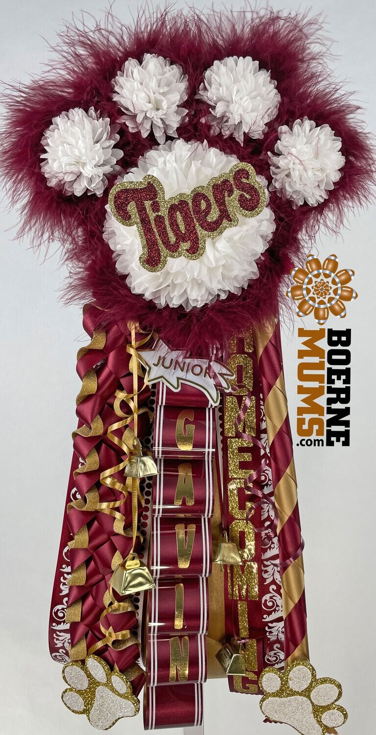 Paw Print deluxe Homecoming Garter - Custom - Boerne Homecoming Mums ...