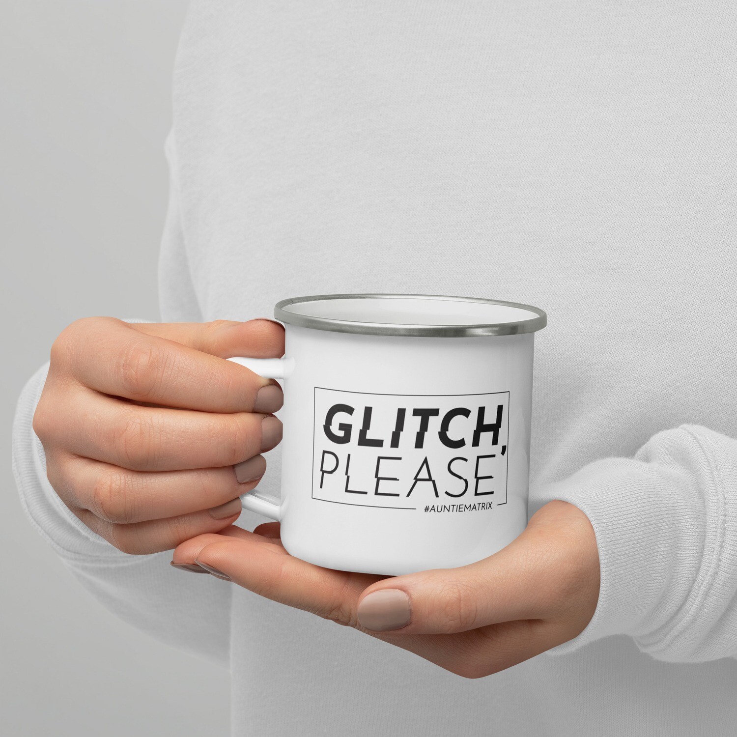 Glitch Please - Enamel Mug