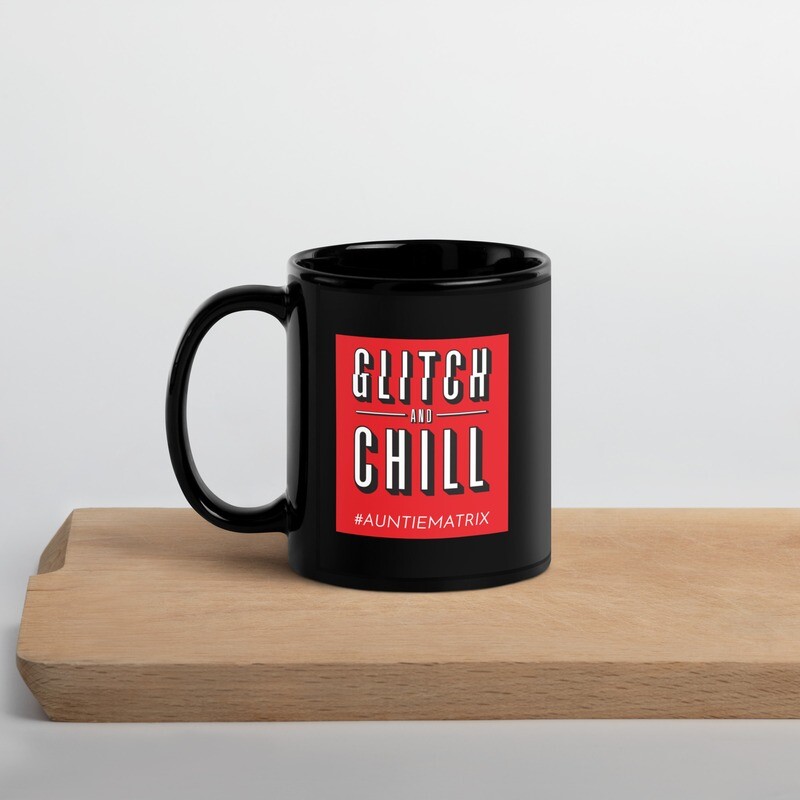 Glitch &amp; Chill - Black Glossy Mug