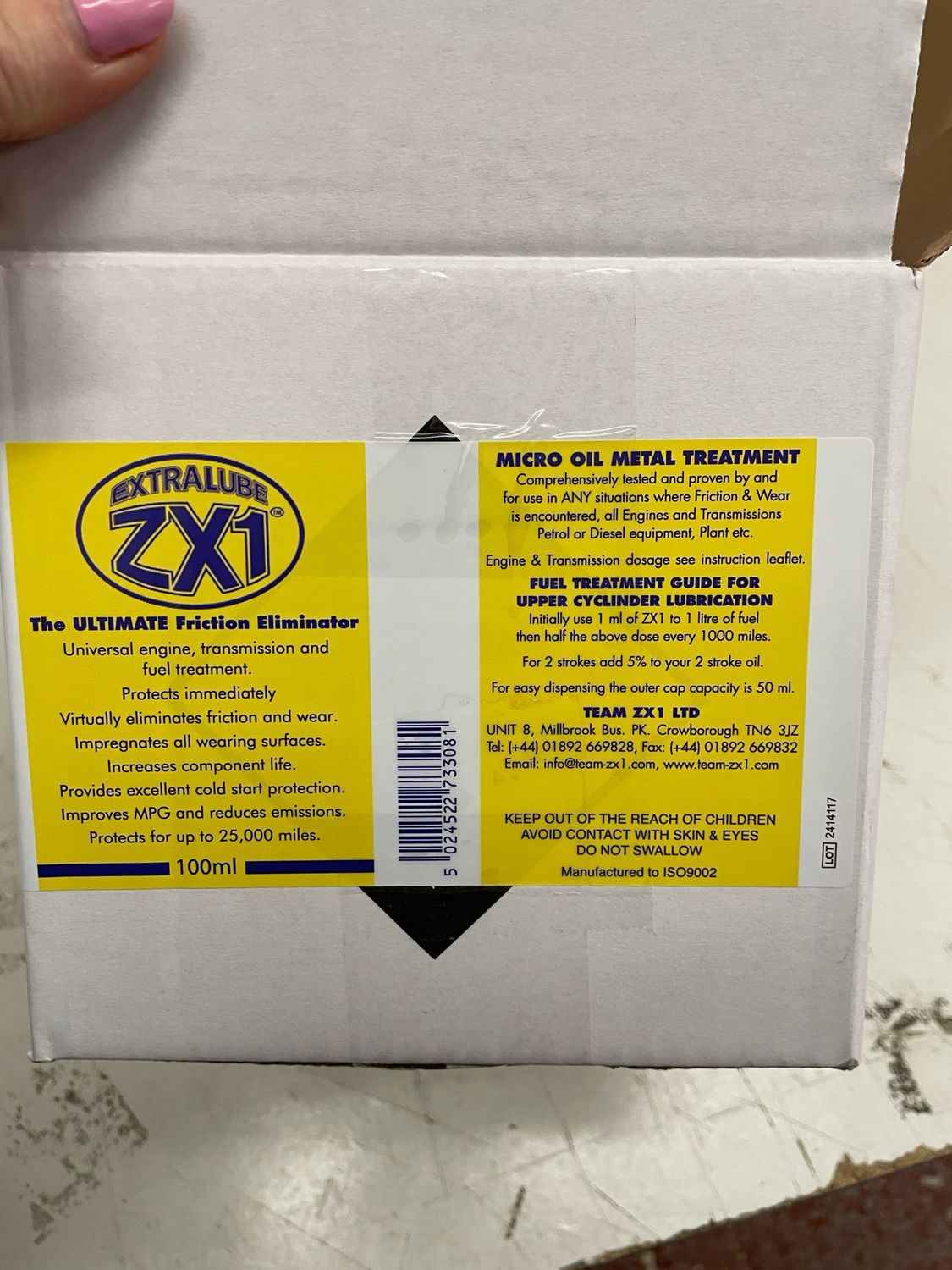 Case of 12 x EXTRALUBE ZX1 Micro Oil Metal Treatment 100 ml.