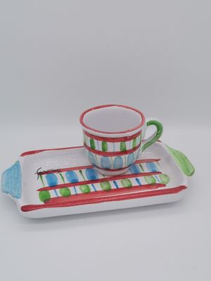 Tasse mit Servierbrett Keramik