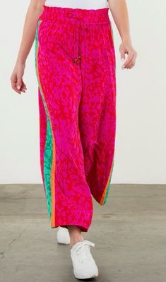 THML Pink Leopard Print Pants