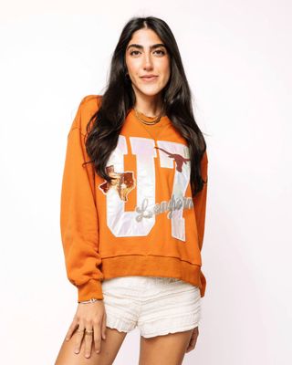 Queen Of Sparkle Texas Metallic Word With Icons Sweatshirt