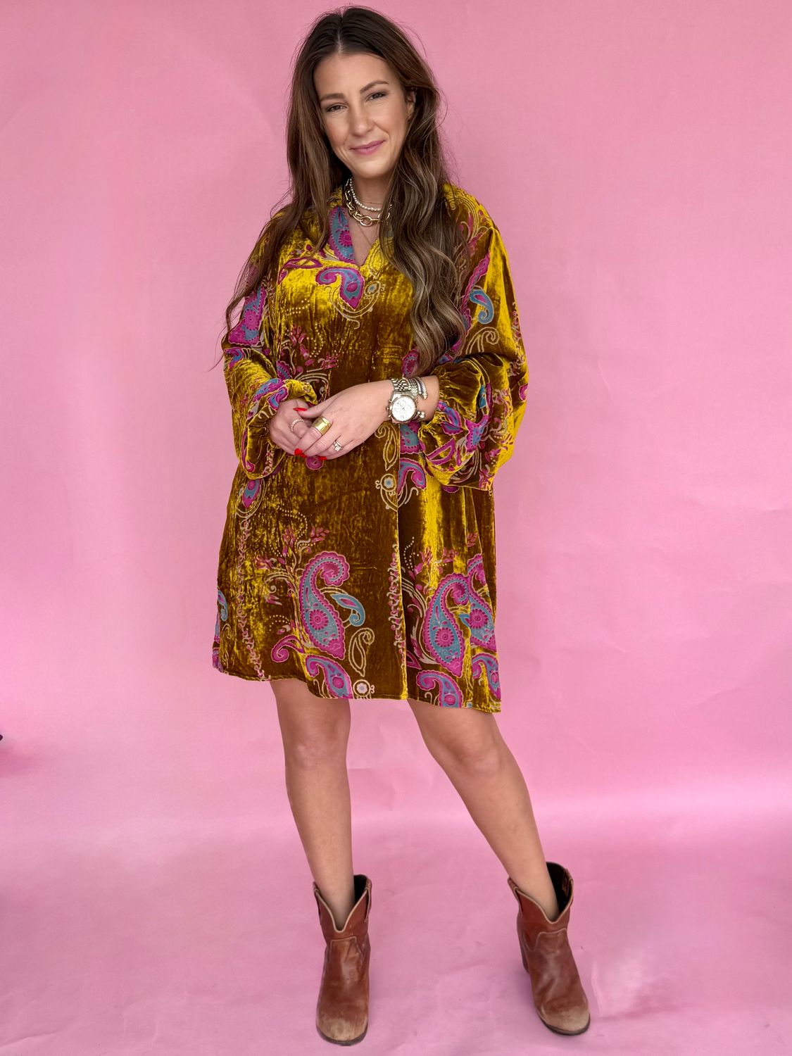 Golden Hour Velvet Dress