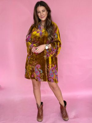 Golden Hour Velvet Dress