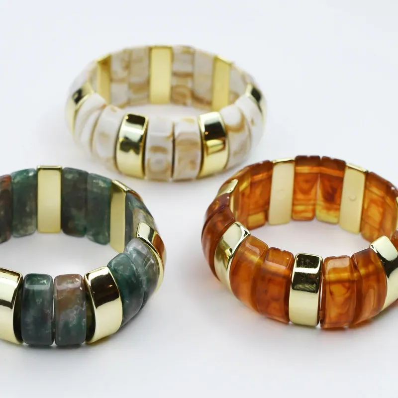 Chunky Resin &amp; Marble Bracelet