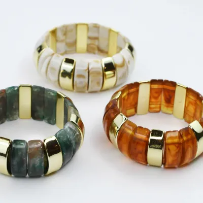 Chunky Resin & Marble Bracelet