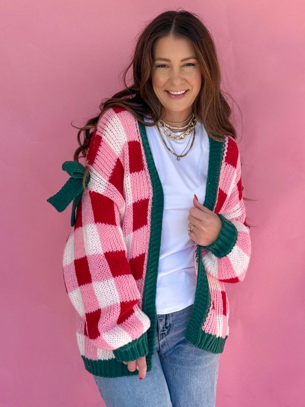 Holly Jolly Gingham Cardigan
