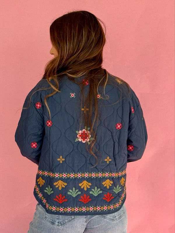 Folk Flower Quilted Jacket