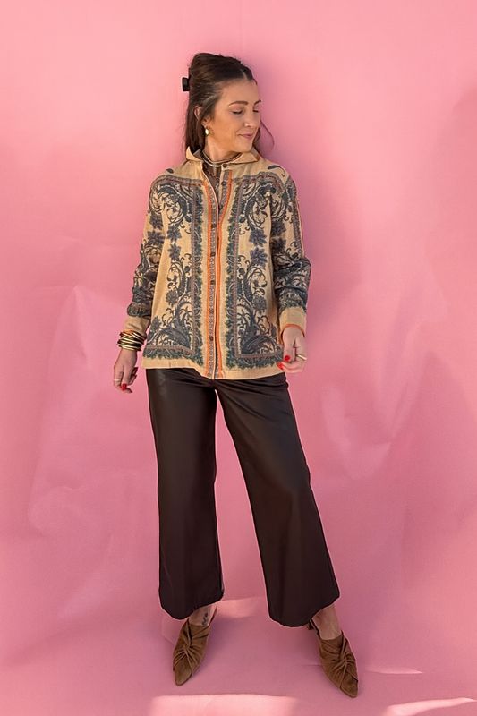 Ivy Jane- Paisley Border Print Shirt