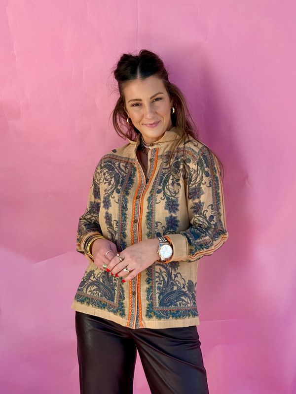 Ivy Jane Paisley Border Print Shirt