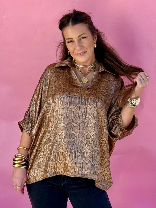Sahara Shine Satin Snake Top