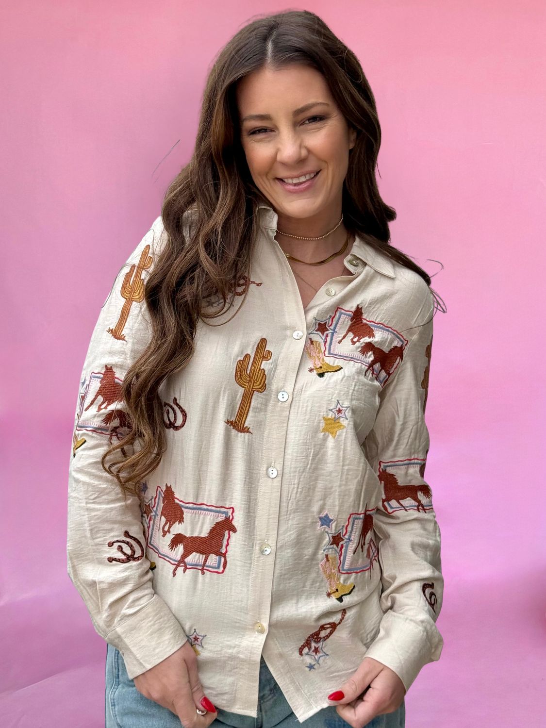 Rodeo Storybook Button-Up