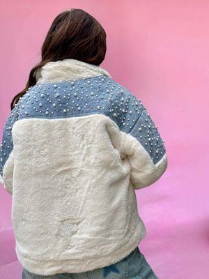 Frosted Denim Pearl Jacket