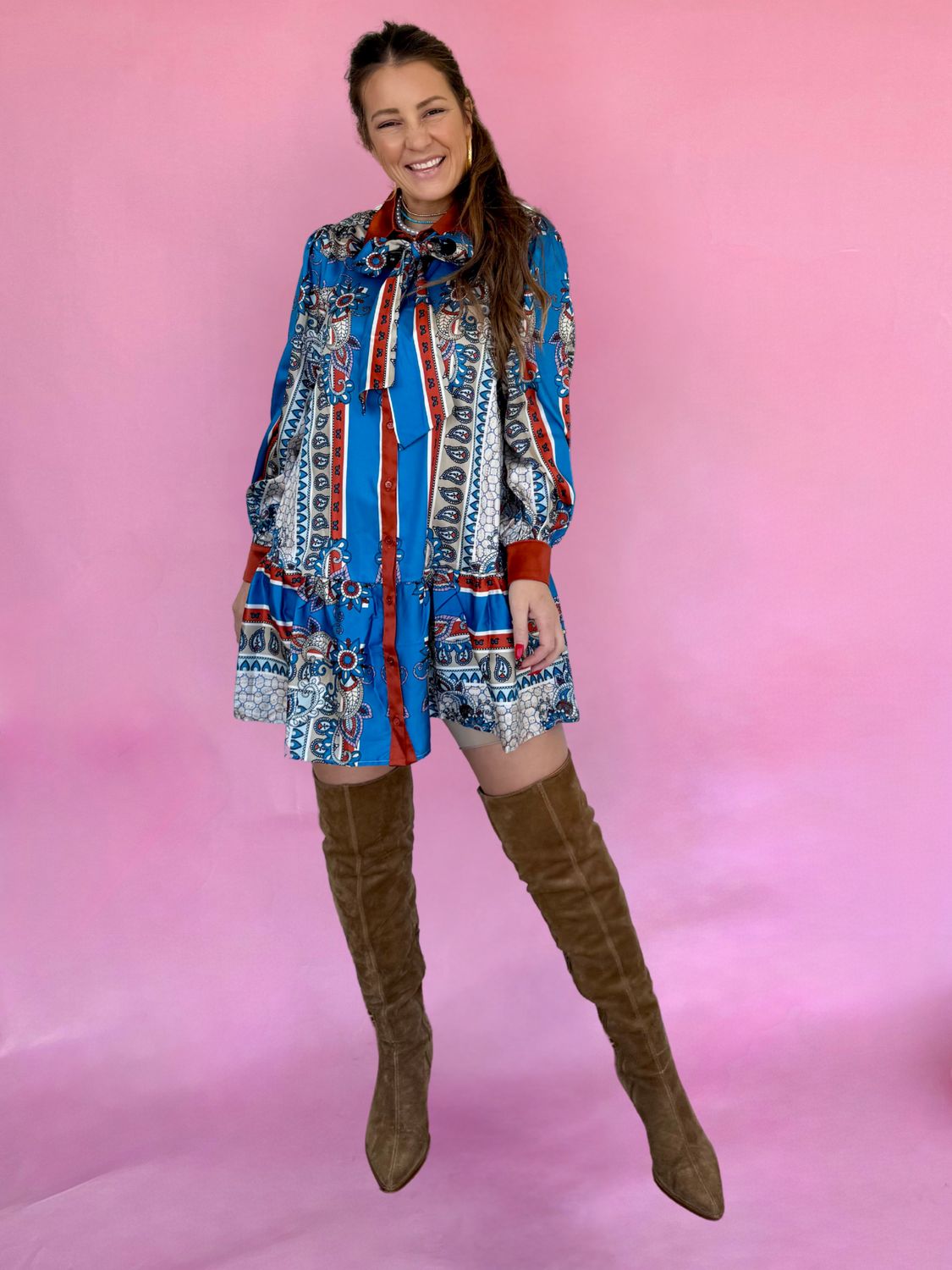 The Riviera Mosaic Bow Dress