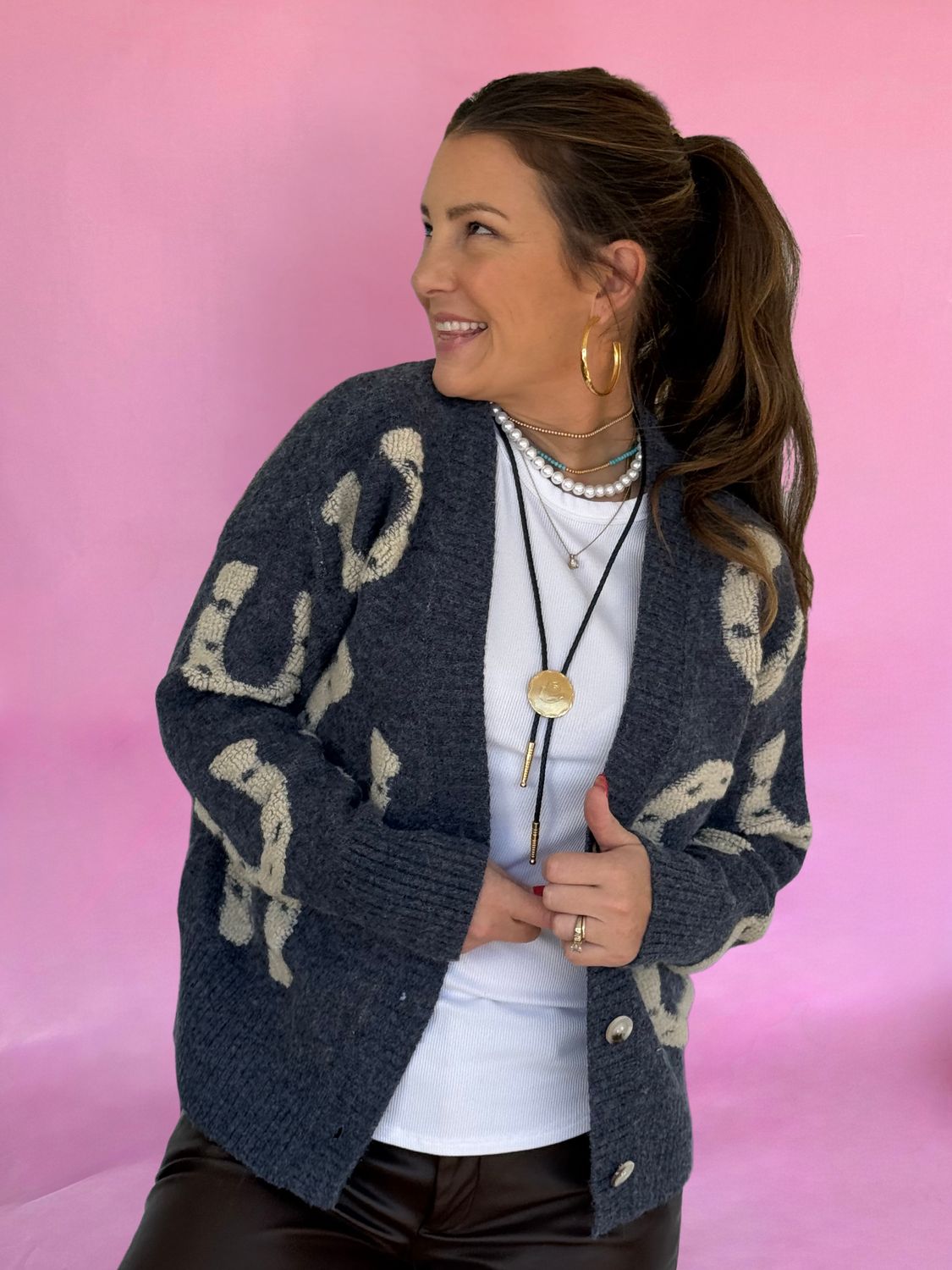 Lucky Horseshoe Knit Cardigan